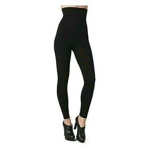 SPANX Women’s Footless Tights Black Opaque High Waist Shaping Control Size G